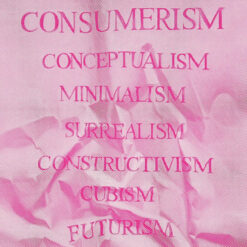 Consumerism ružový - Martina Rötlingová linorytová grafika 30 x 42cm