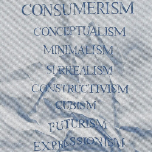 Consumerism modrý - Martina Rötlingová sieťotlačová grafika 30 x 42cm