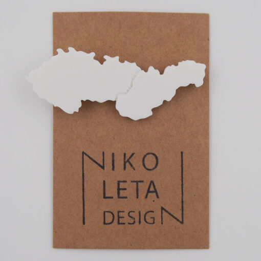 Czechoslovakia biela - Nikoleta Design / brošňa