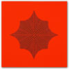 Rombus - opt art series, neónovo oranžový - David Mascha, 32 x 32 cm - Pressink / grafika