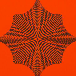Rombus - opt art series, oranžový - David Mascha, 32 x 32 cm - Pressink / grafika