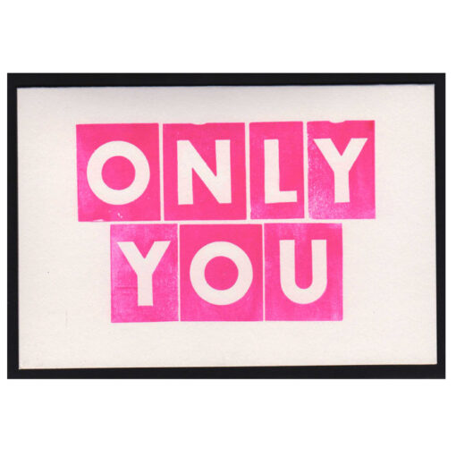 Only You - letterpress pohľadnica Pressink