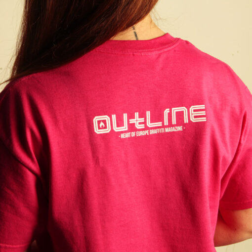 outline ružové pánske tričko