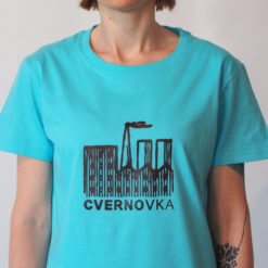 Dámske tyrkysové tričko Cvernovka logo