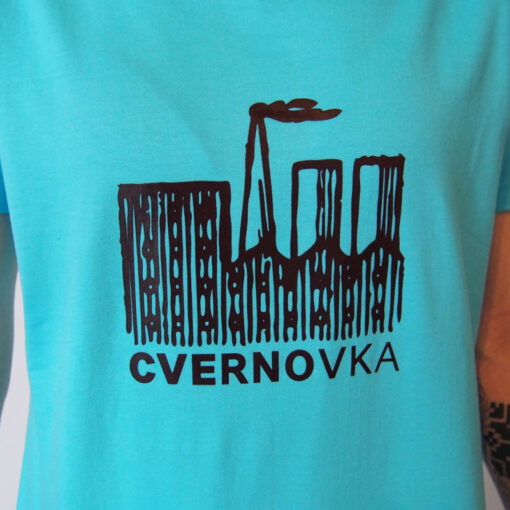 Dámske tyrkysové tričko Cvernovka logo