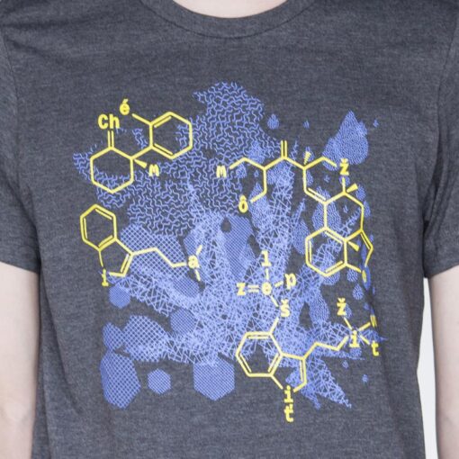 Sivé pánske tričko modrá chémia