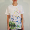 Biele Streetart tričko s farebným dizajnom #1 (veľkosť S)