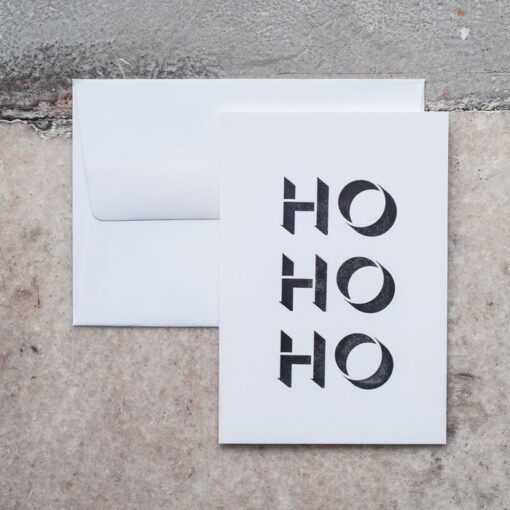 Ho Ho Ho - letterpress pohľadnica Pressink