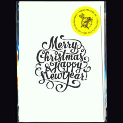 Merry xmas and happy new year - letterpress pohľadnica Pressink
