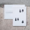 Xmas trees - letterpress pohľadnica Pressink