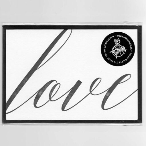 Love - letterpress pohľadnica Pressink