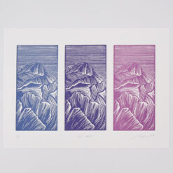 Tri hory - Martina Rötlingová / linorytová grafika