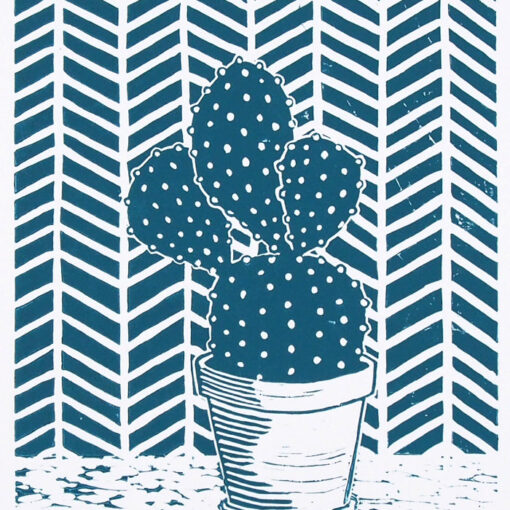 Kaktus / linorytová grafika