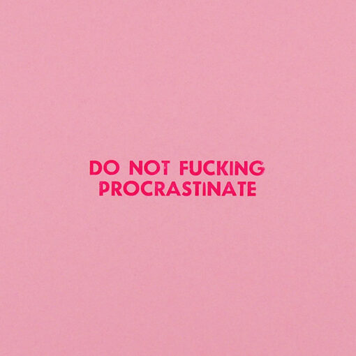 Do not f*cking procrastinate, Pressink, ružový s ružovým / grafika