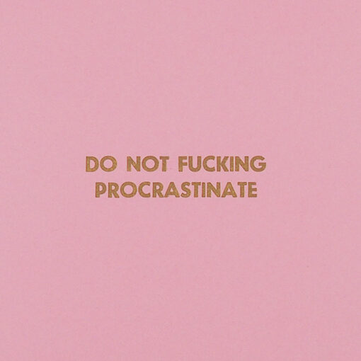 Do not f*cking procrastinate, Pressink, ružový so zlatým / grafika