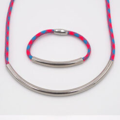 Rope ružovo modrý / set náhrdelník a náramok