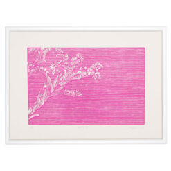 Kvety II. ružové - Martina Rötlingová linorytová grafika 30 x 42cm