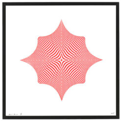 Rombus - opt art series, biely - David Mascha, 32 x 32 cm - Pressink / grafika