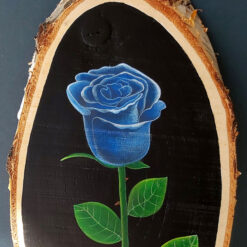 Modrá ruža - Abstraktné stavy / maľba na dreve