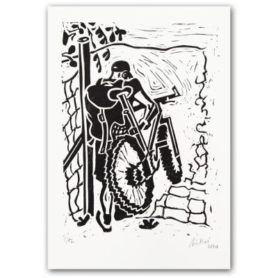 Chiara Némethová - Bike, 25x18 / linoryt grafika