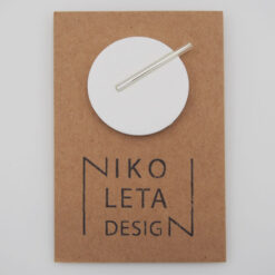 Kruh veľký, biela - Nikoleta Design / brošňa s magnetom