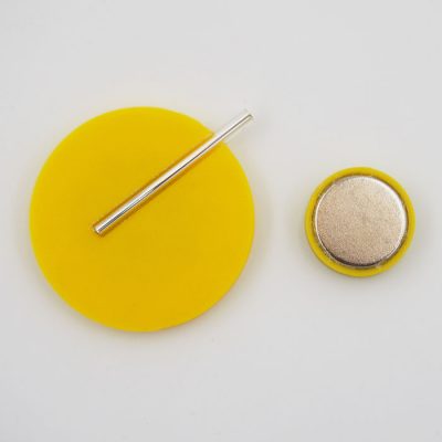 Kruh veľký, žltá - Nikoleta Design / brošňa s magnetom