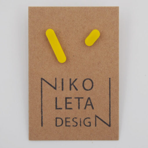 Čiarky veľká/malá žlté - Nikoleta Design / náušnice