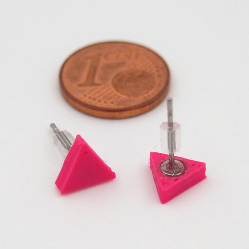 Trojuholníky ružové - Nikoleta Design / náušnice