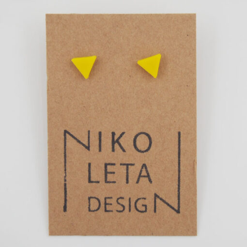 Trojuholníky žlté - Nikoleta Design / náušnice