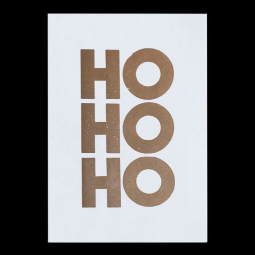 Ho Ho Ho, zlatý - Pressink Letterpress / pohľadnica