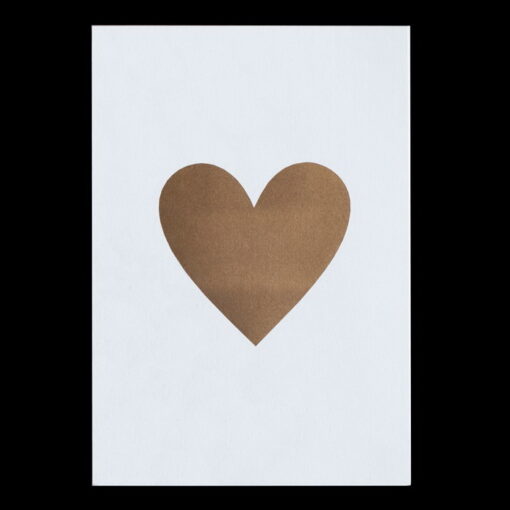 Srdce, zlaté - Pressink Letterpress / pohľadnica