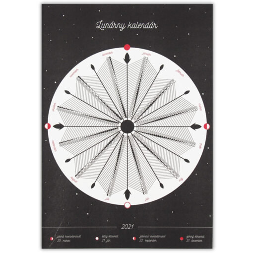 Lunárny kalendár - Mesačnica / risografika + ceruzka na vyfarbovanie