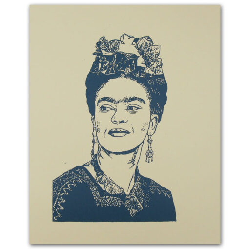 Frida, béžová - Tlatchene, 50 x 40 cm / linorytová grafika