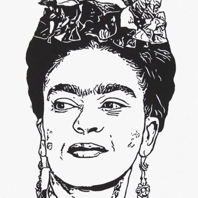 Frida - Tlatchene, 50 x 40 cm / linorytová grafika