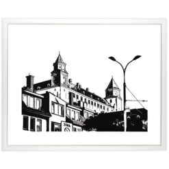 Bratislavský hrad - Tlatchene, 50 x 40 cm / linorytová grafika