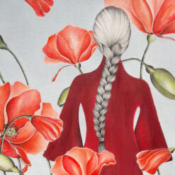 Poppy land - Katarína Branišová, 40x50 cm / kresba v ráme