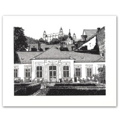Lisztova záhrada - Tlatchene, 50 x 40 cm / linorytová grafika