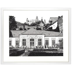 Lisztova záhrada - Tlatchene, 50 x 40 cm / linorytová grafika