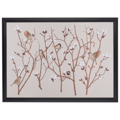 Sparrow on cotton plant - Jana Michalovičová / grafika