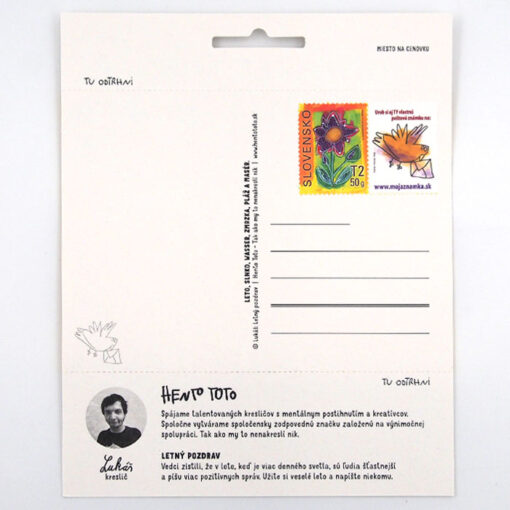 Letný pozdrav - Hento Toto / pohľadnica so známkou