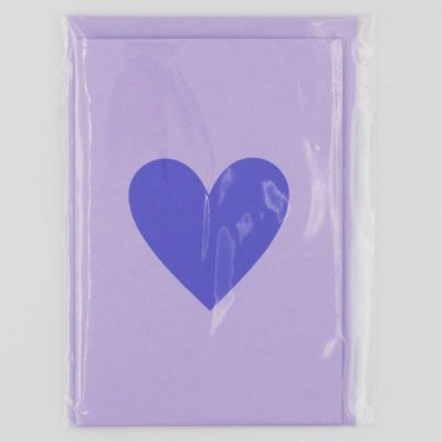 Srdce, fialové na fialovom - Pressink Letterpress / pohľadnica