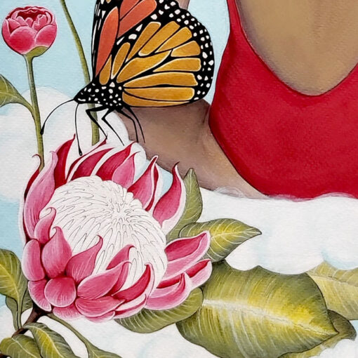 Inner garden - Katarína Branišová, 40x50 cm / kresba v ráme
