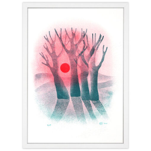 Sunset in the trees - Eva Pola, A4 / risografika