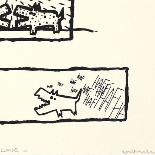 Love Dogs - Radoslav Repický, 25x18 cm / sieťotlač grafika