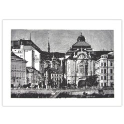 Bratislava Mostová - Tlatchene, 70 x 50 cm / linorytová grafika