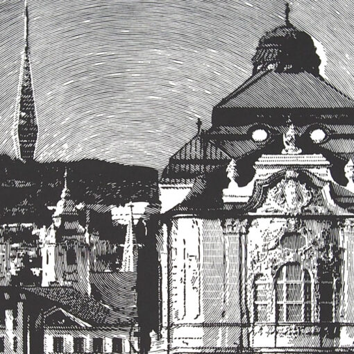 Bratislava Mostová - Tlatchene, 70 x 50 cm / linorytová grafika