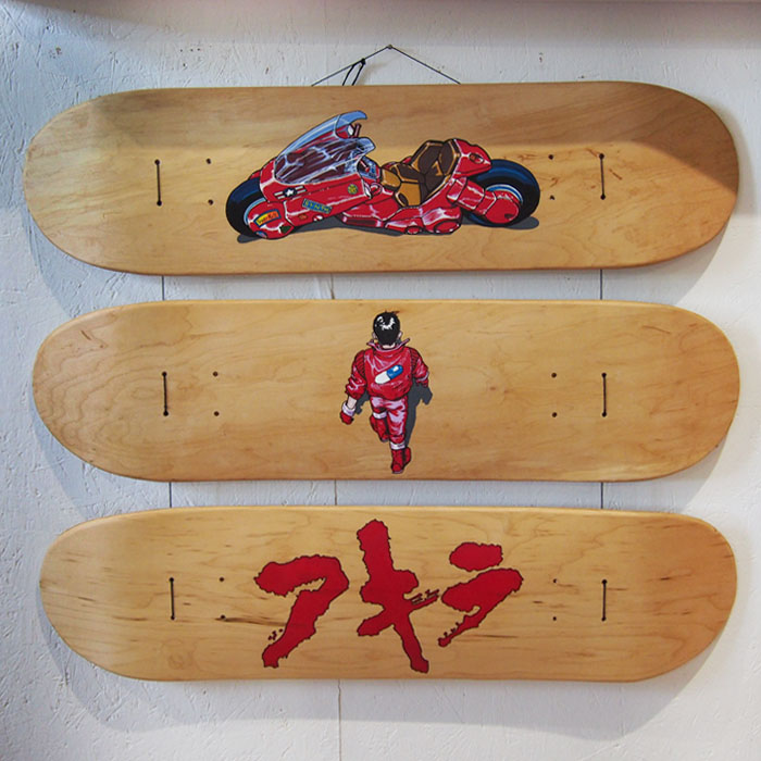 Akira triptych - Na skejt maľované / artwork skateboard set 3ks