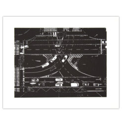 Križovatka Bajkalská Trenčianska - Tlatchene, 50 x 40 cm / linorytová grafika