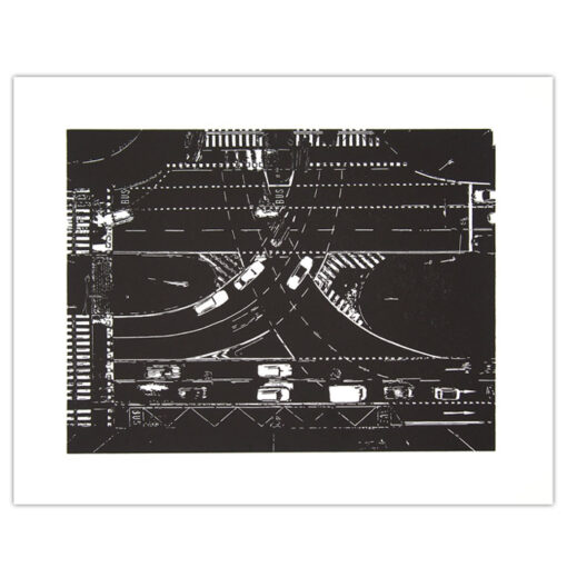 Križovatka Bajkalská Trenčianska - Tlatchene, 50 x 40 cm / linorytová grafika
