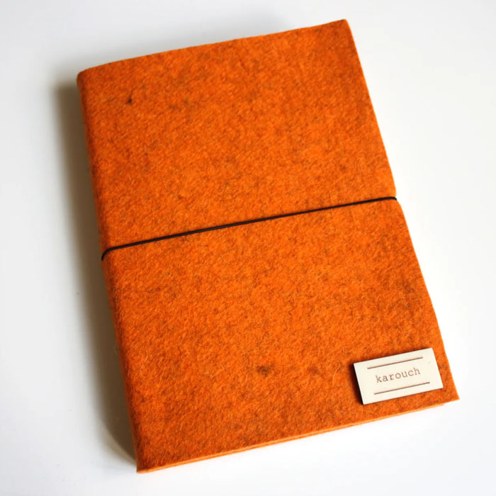 Zápisník čisté strany pomarančový melír, A5/A6 / Karouch